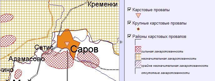 Карта карстовых пустот нижегородской области